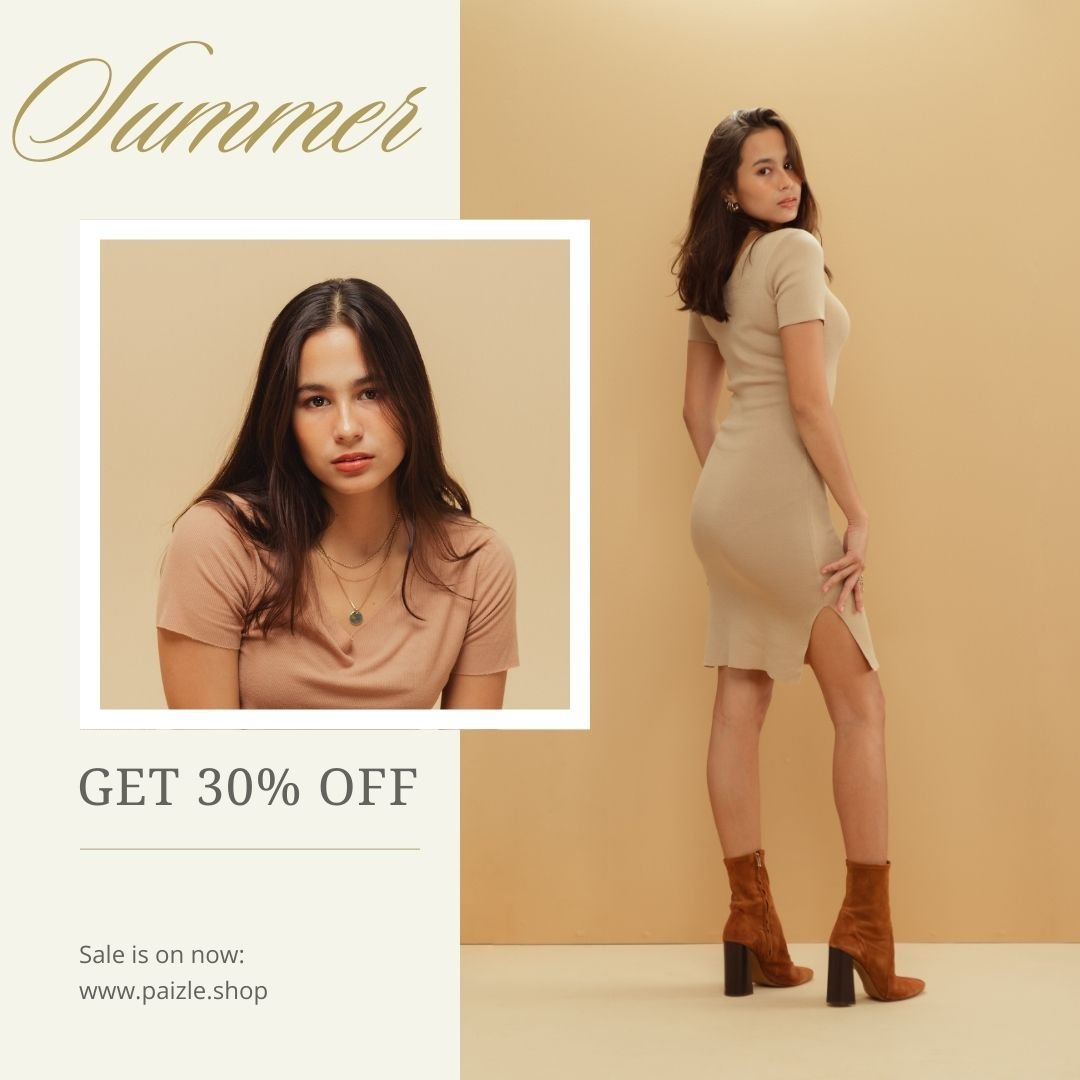 Beige Minimalist Fashion Discount Instagram Post